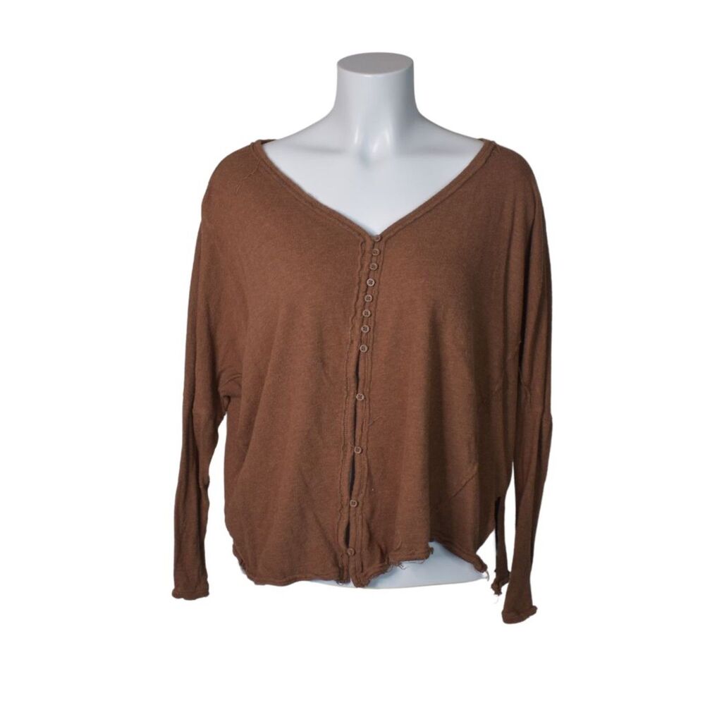 Out From Under for Urban Outfitters Oversized Crop Top Brown Boho Womens Small